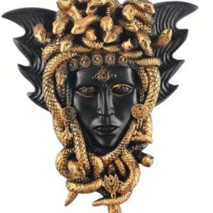 Gold head Medusa woman snake
